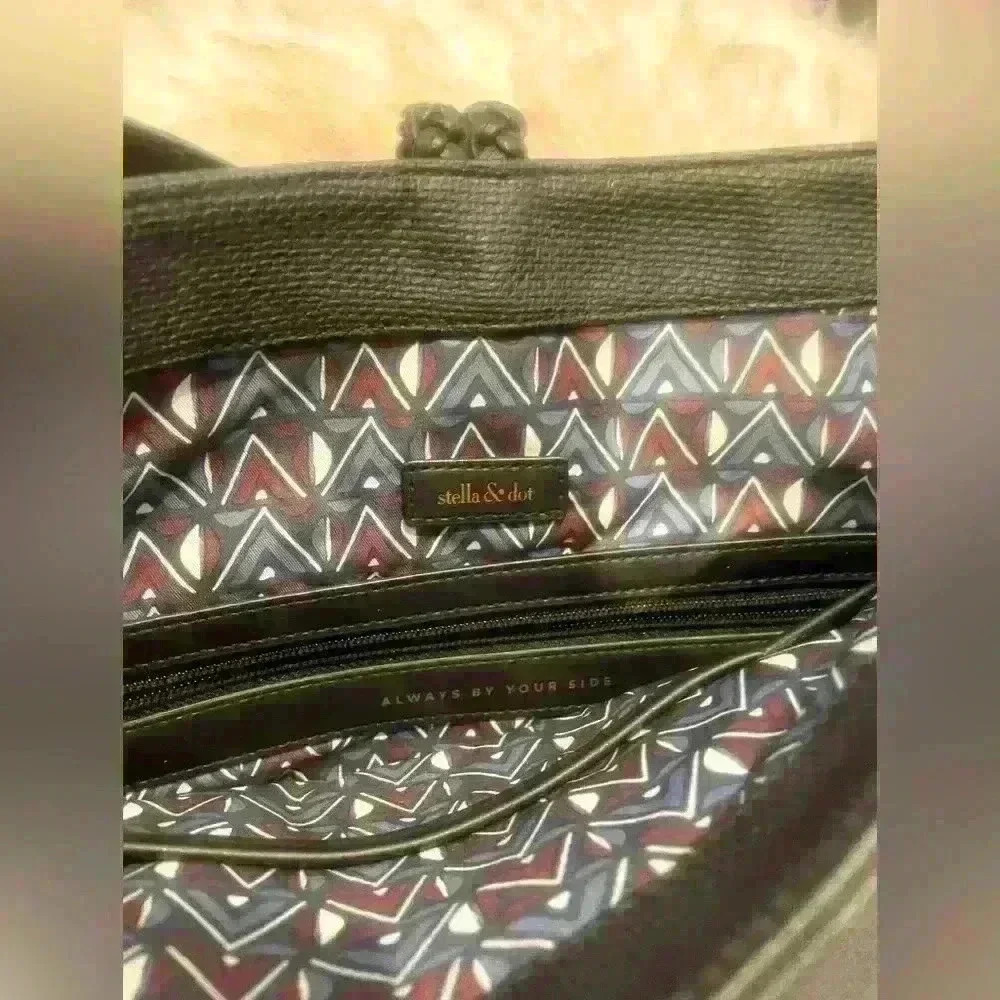 Stella & Dot black bag. Worn one time. Black  with magnetic closure. - Picture 2 of 5